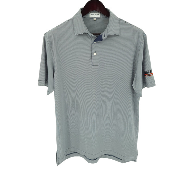 Peter Millar Summer Comfort Polo Shirt Mens Medium Striped Scottish Rites - Picture 1 of 10